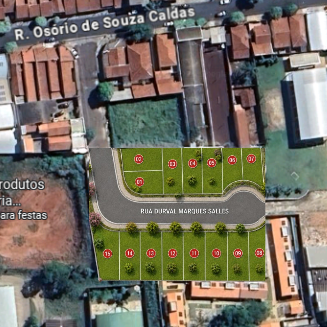 Mapa com os lotes numerados do Chácara Santa Terezinha I